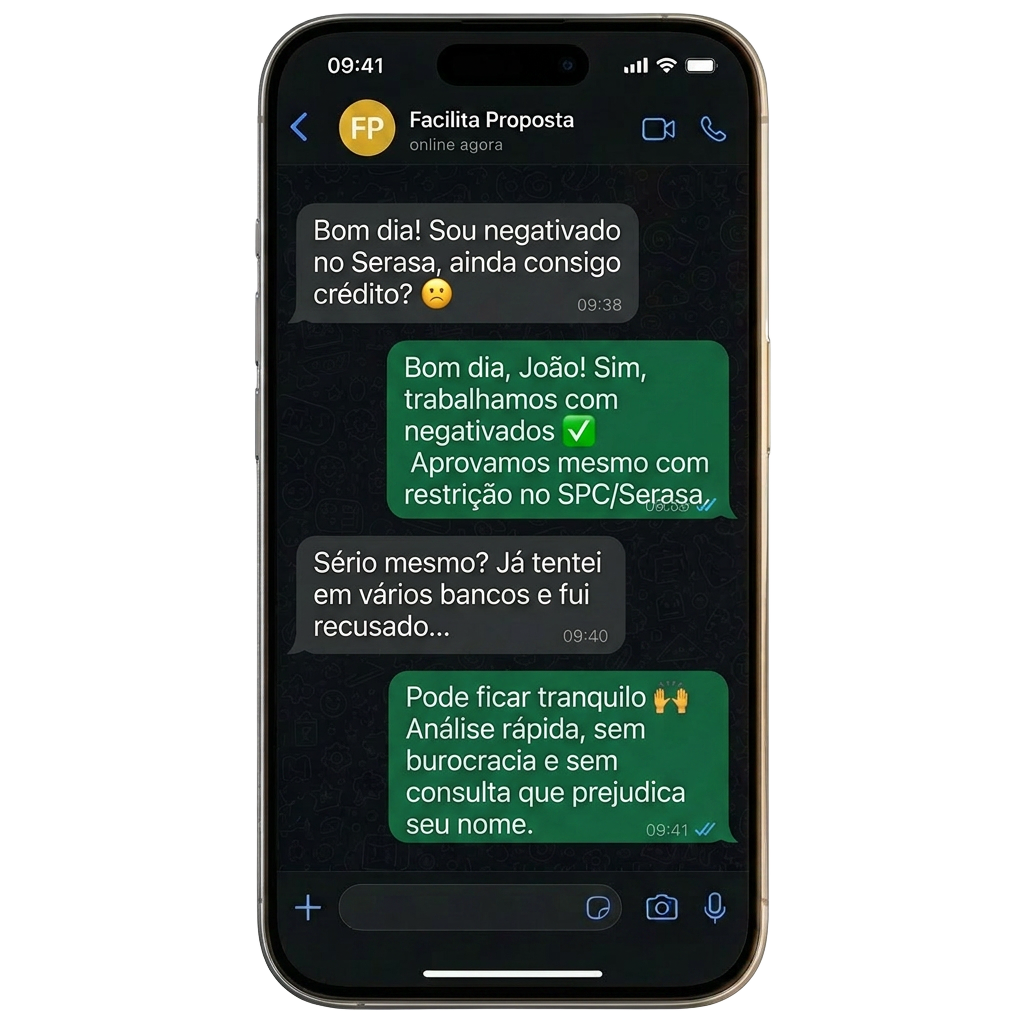 Aprovamos negativados (SPC/Serasa) — sem julgamento