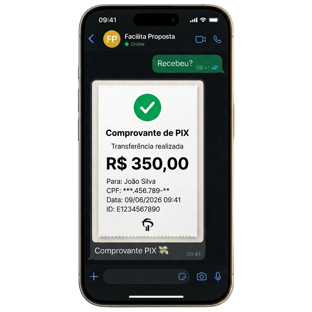 Comprovante de PIX enviado na hora após aprovação